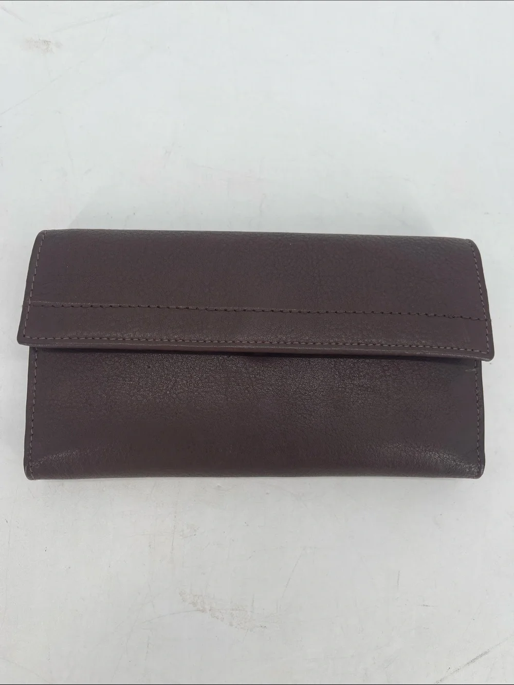 Paul & Taylor Brown Vintage Leather Wallet with Checkbook Cover